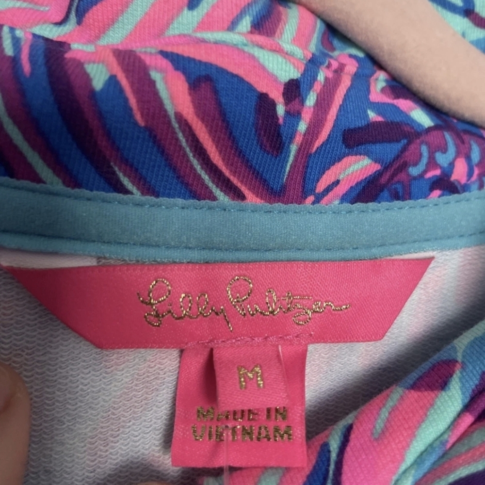 Lilly Pulitzer Medium Ports Dress In Turquoise Oasis Shelleidoscope Long Sleeves - Picture 2 of 11